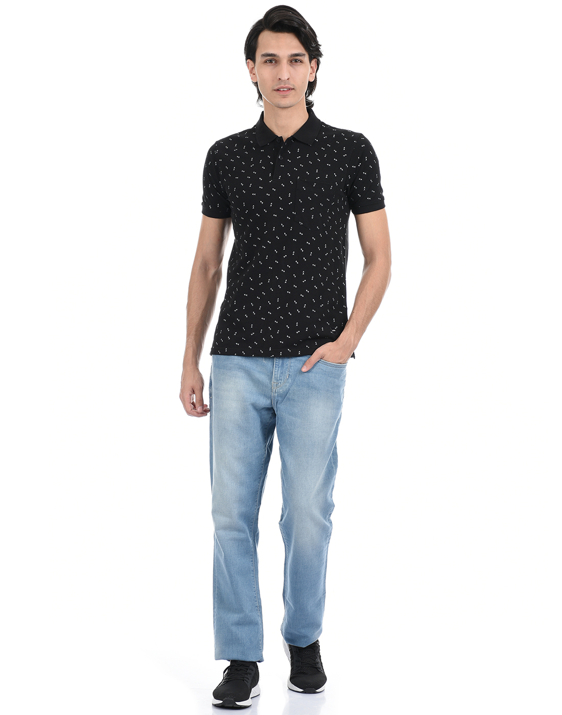 Cloak & Decker by Monte Carlo Men Black Polo Tshirt